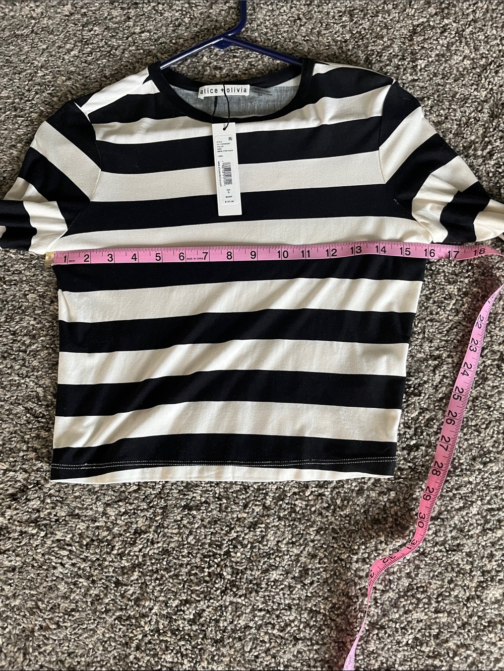 alice + olivia empire stripe cropped top size s NWT - Picture 5 of 7